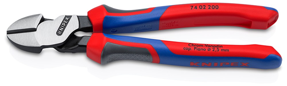 KNIPEX 74 02 200 Kracht-zijsnijtang met comfortgrepen zwart geatramenteerd 200 mm