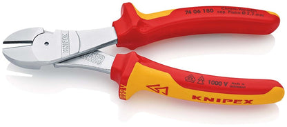 KNIPEX 74 06 180 Kracht-zijsnijtang geïsoleerd met meer-componentengrepen, VDE-getest verchroomd 180