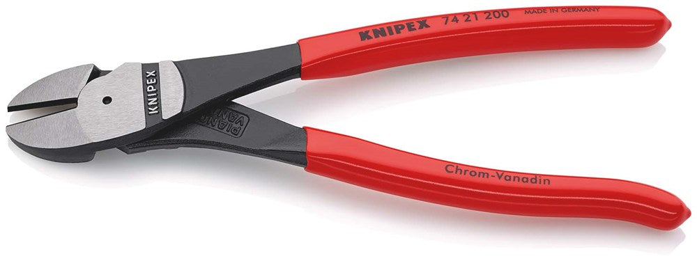 KNIPEX 74 21 200 Kracht-zijsnijtang met kunststof bekleed zwart geatramenteerd 200 mm