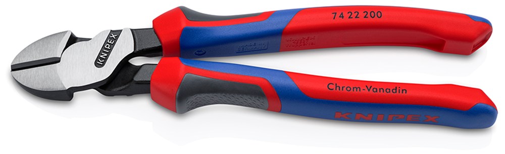 KNIPEX 74 22 200 Kracht-zijsnijtang met comfortgrepen zwart geatramenteerd 200 mm