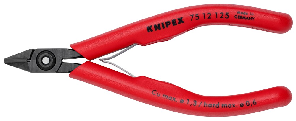 KNIPEX 75 12 125 Elektronica-zijsnijtang met kunststof bekleed gebruineerd 125 mm