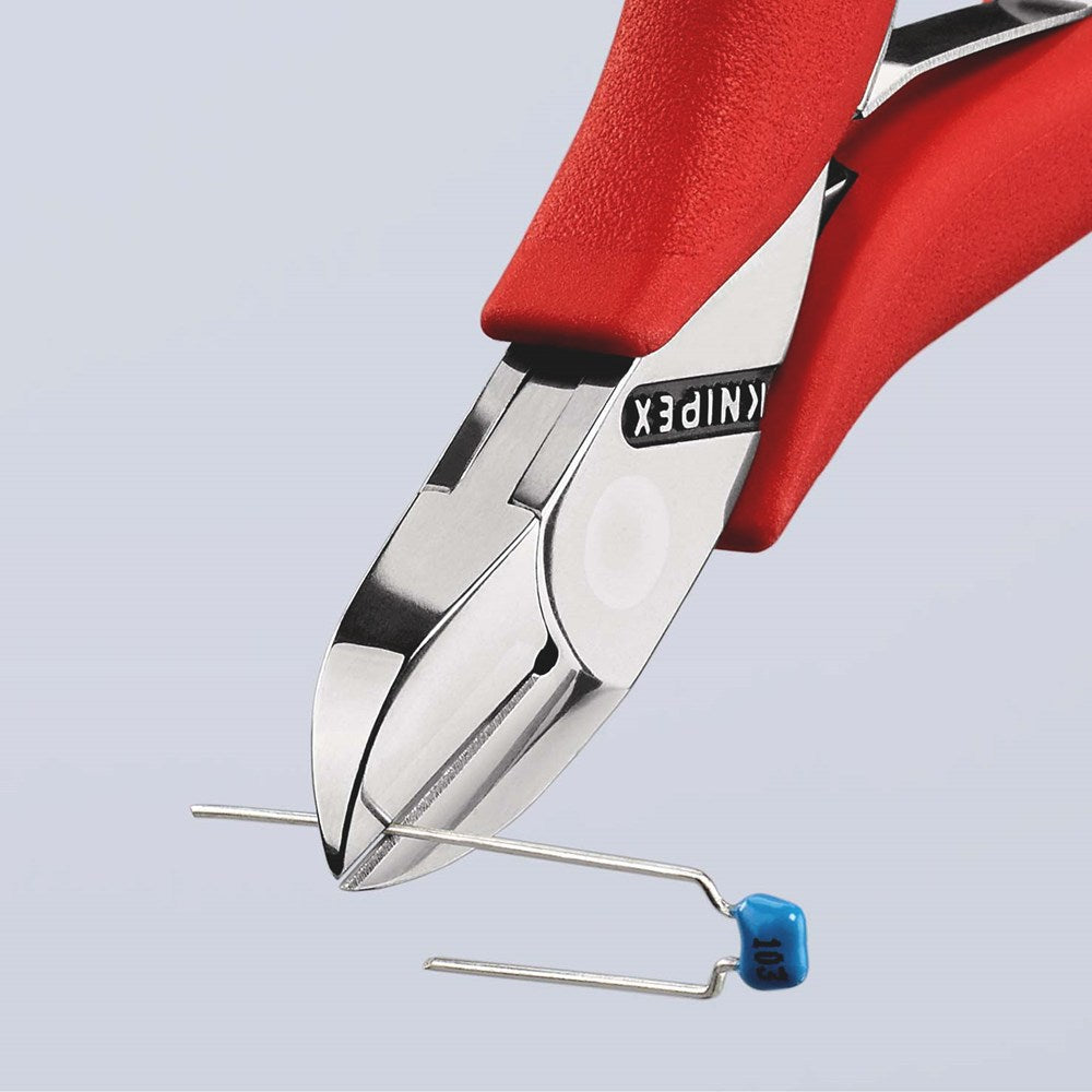 KNIPEX 77 01 115 Elektronica-zijsnijtang met doorgestoken scharnier met antislip kunststof bekleding