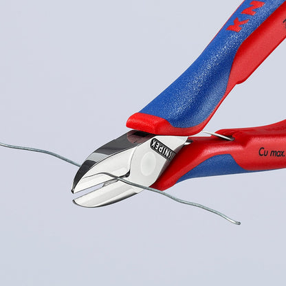 KNIPEX 77 02 130 Elektronica-zijsnijtang met doorgestoken scharnier met meer-componenten greep 130 m