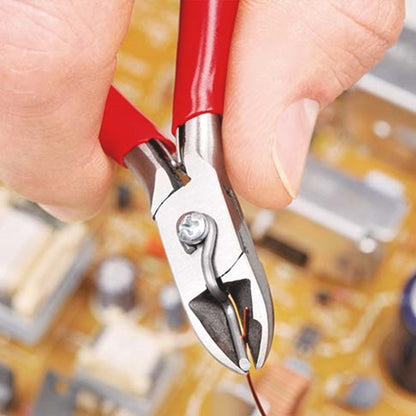 KNIPEX 77 11 115 Elektronica-zijsnijtang met doorgestoken scharnier met antislip kunststof bekleding