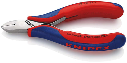 KNIPEX 77 12 115 Elektronica-zijsnijtang met doorgestoken scharnier met meer-componenten greep 115 m