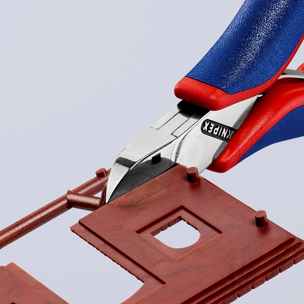 KNIPEX 77 22 115 Elektronica-zijsnijtang met doorgestoken scharnier met meer-componenten greep 115 m