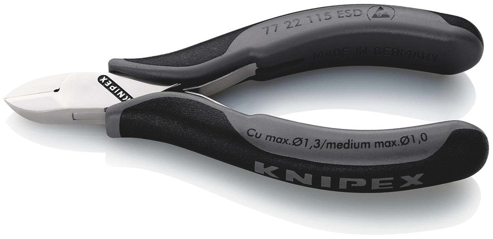 KNIPEX 77 22 115 ESD Elektronica-zijsnijtangen ESD met doorgestoken scharnier met meer-componenten g