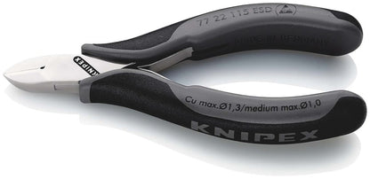 KNIPEX 77 22 115 ESD Elektronica-zijsnijtangen ESD met doorgestoken scharnier met meer-componenten g