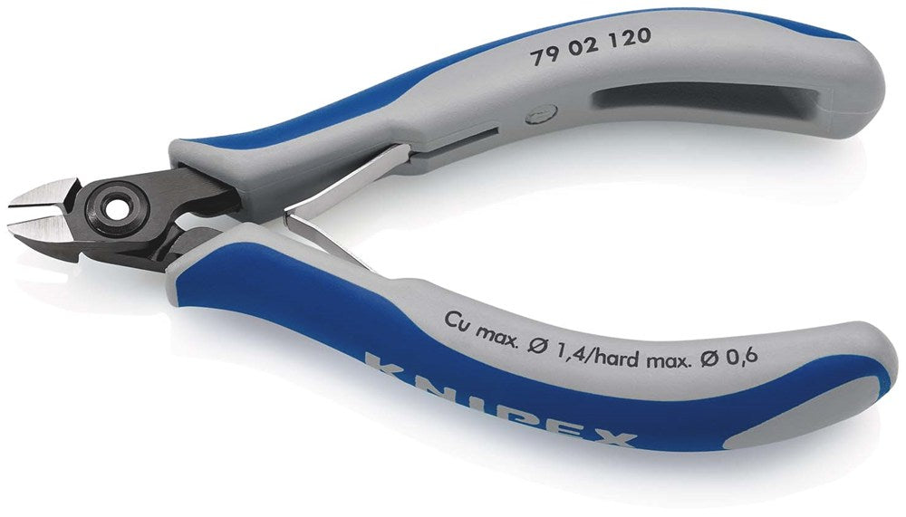 KNIPEX 79 02 120 Precisie elektronica-zijsnijtang met meer-componenten greep gebruineerd 120 mm