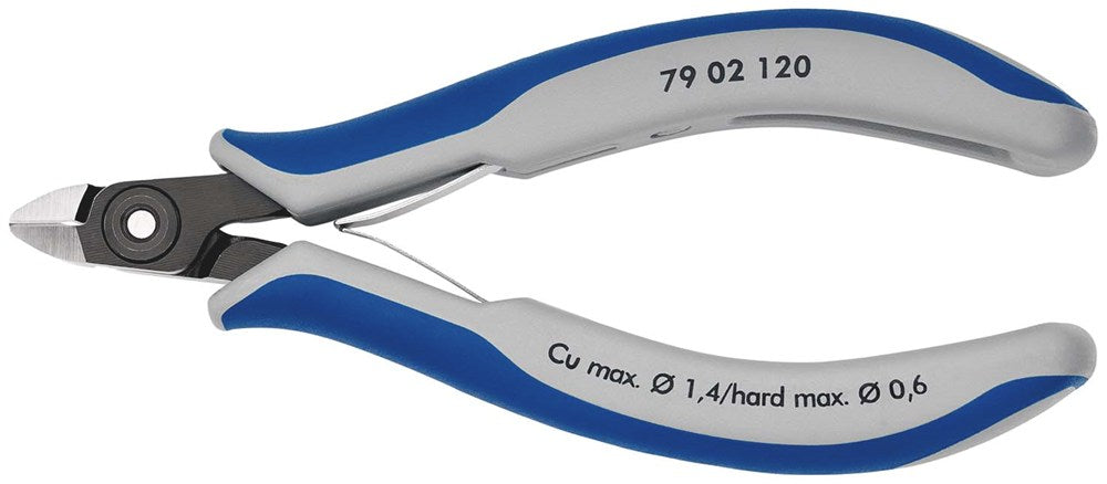KNIPEX 79 02 120 Precisie elektronica-zijsnijtang met meer-componenten greep gebruineerd 120 mm
