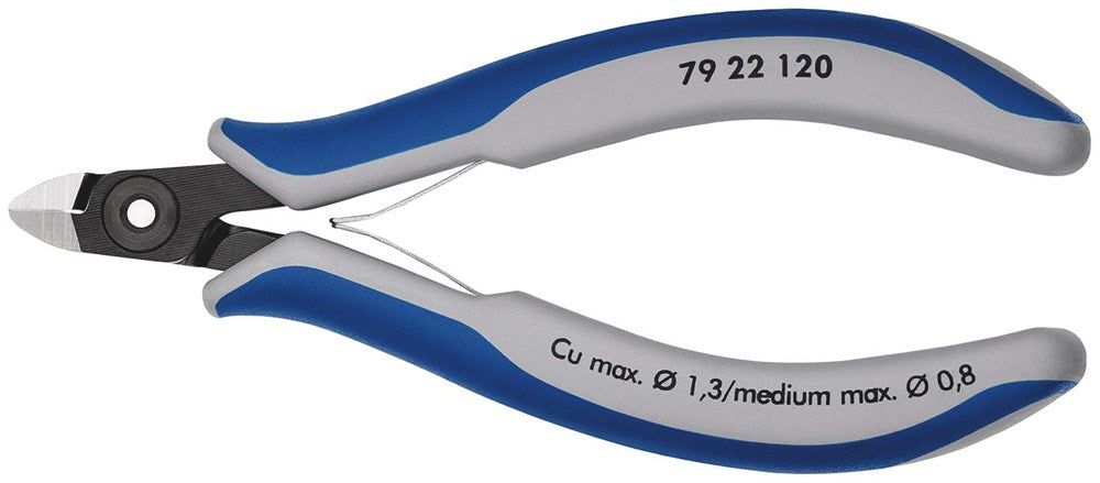 KNIPEX 79 22 120 Precisie elektronica-zijsnijtang met meer-componenten greep gebruineerd 120 mm