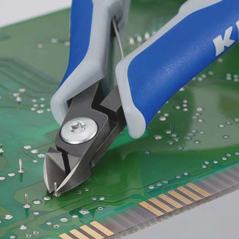 KNIPEX 79 22 120 Precisie elektronica-zijsnijtang met meer-componenten greep gebruineerd 120 mm