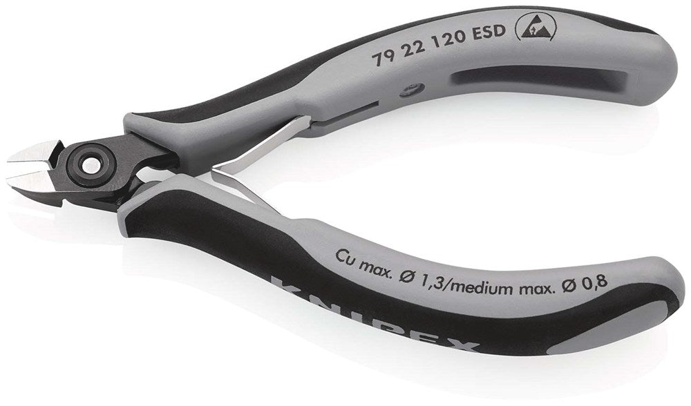 KNIPEX 79 22 120 ESD Precisie elektronica-zijsnijtang ESD met meer-componenten greep gebruineerd 120