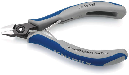 KNIPEX 79 32 125 Precisie elektronica-zijsnijtang met meer-componenten greep gebruineerd 125 mm