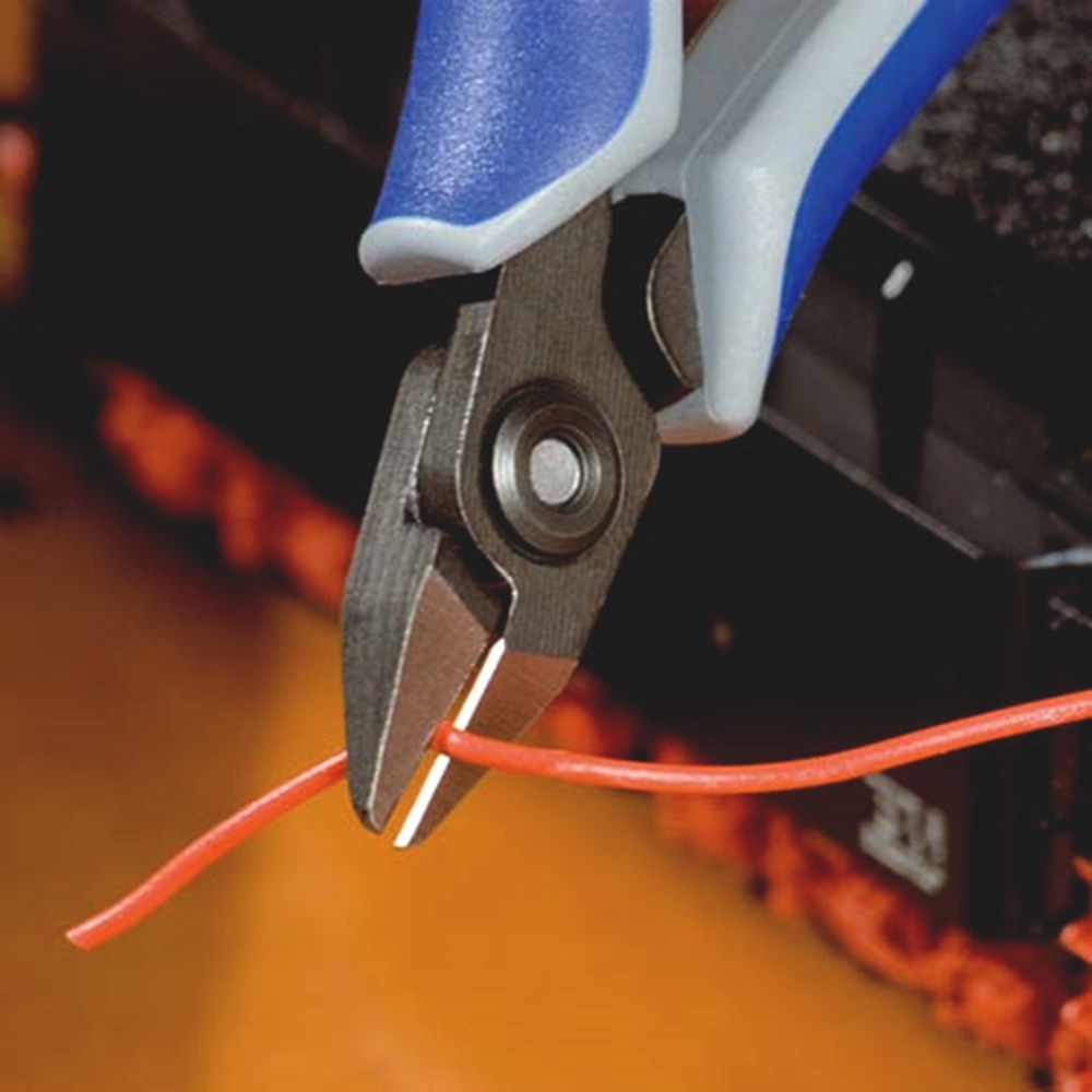 KNIPEX 79 32 125 Precisie elektronica-zijsnijtang met meer-componenten greep gebruineerd 125 mm