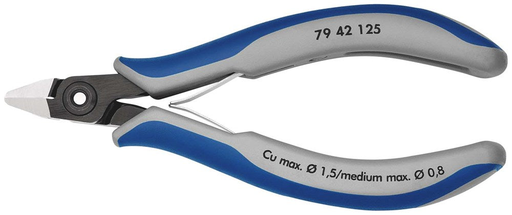 KNIPEX 79 42 125 Precisie elektronica-zijsnijtang met meer-componenten greep gebruineerd 125 mm