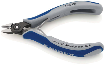KNIPEX 79 62 125 Precisie elektronica-zijsnijtang met meer-componenten greep gebruineerd 125 mm