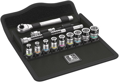 8100 SA 12 HF ZYKLOP METAL-RATELSET, OMSCHAKELPAL, 1/4"-AANDRIJVING, METRISCH, 13-DELIG