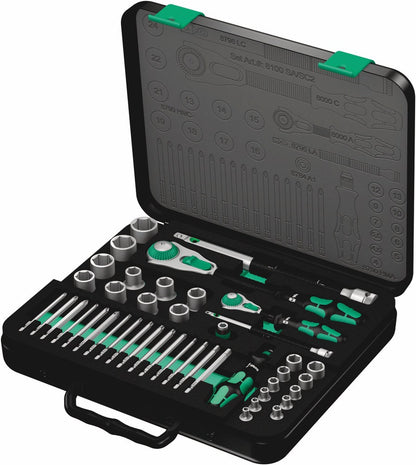 8100 SA/SC 2 ZYKLOP SPEED RATEL- EN DOPPENSET, 1/4"-AANDRIJVING EN 1/2"-AANDRIJVING, METRISCH, 43-D