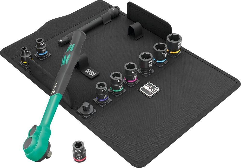 8100 SB 13 Zyklop Comfort ratelset, omschakelpal, 3/8" aandrijving, Imperial