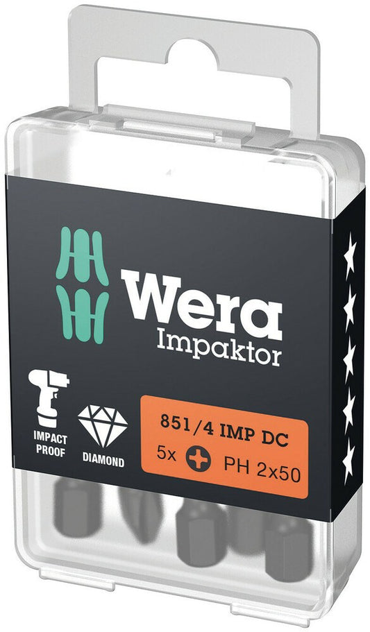 851/4 IMP DC IMPAKTOR BITS PHILLIPS, PH 2 X 50 MM, 5-DELIG