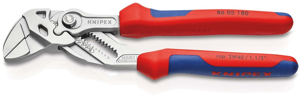 KNIPEX 86 05 180 Sleuteltang tang en schroefsleutel in één gereedschap met meer-componenten greep ve