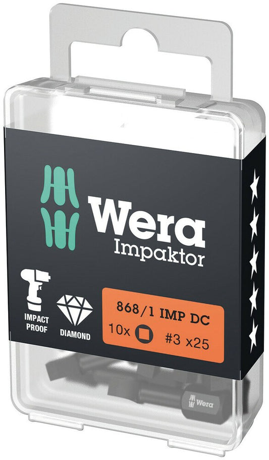 868/1 IMP DC SB IMPAKTOR BITS, # 3 X 25 MM, 10-DELIG