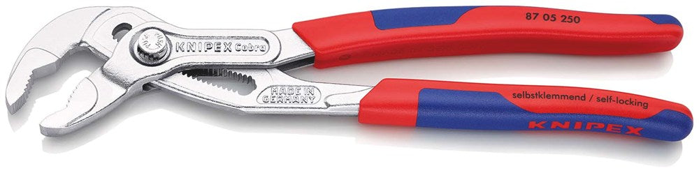 KNIPEX 87 05 250 Cobra® Hightech-waterpomptang met slanke meer-componentengrepen verchroomd 250 mm
