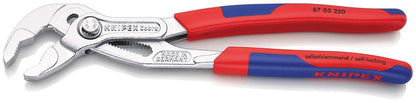 KNIPEX 87 05 250 Cobra® Hightech-waterpomptang met slanke meer-componentengrepen verchroomd 250 mm
