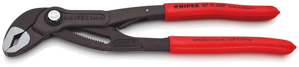 KNIPEX 87 11 250 Cobra®...matic Waterpomptang met antslip kunststof bekleed grijs geatramenteerd 250