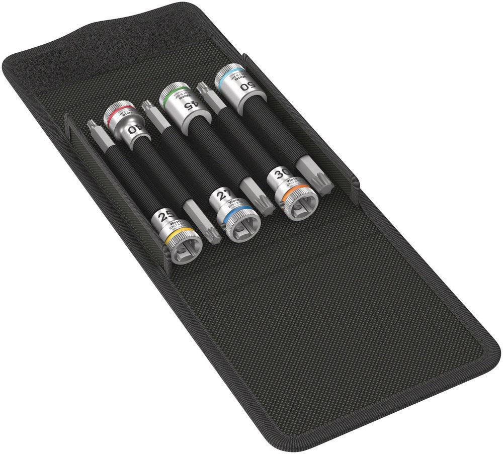 8767 B TORX® HF 1 ZYKLOP BITDOPPEN SET TORX®, MET VASTHOUDFUNCTIE 3/8"-AANDRIJVING, 6-DELIG