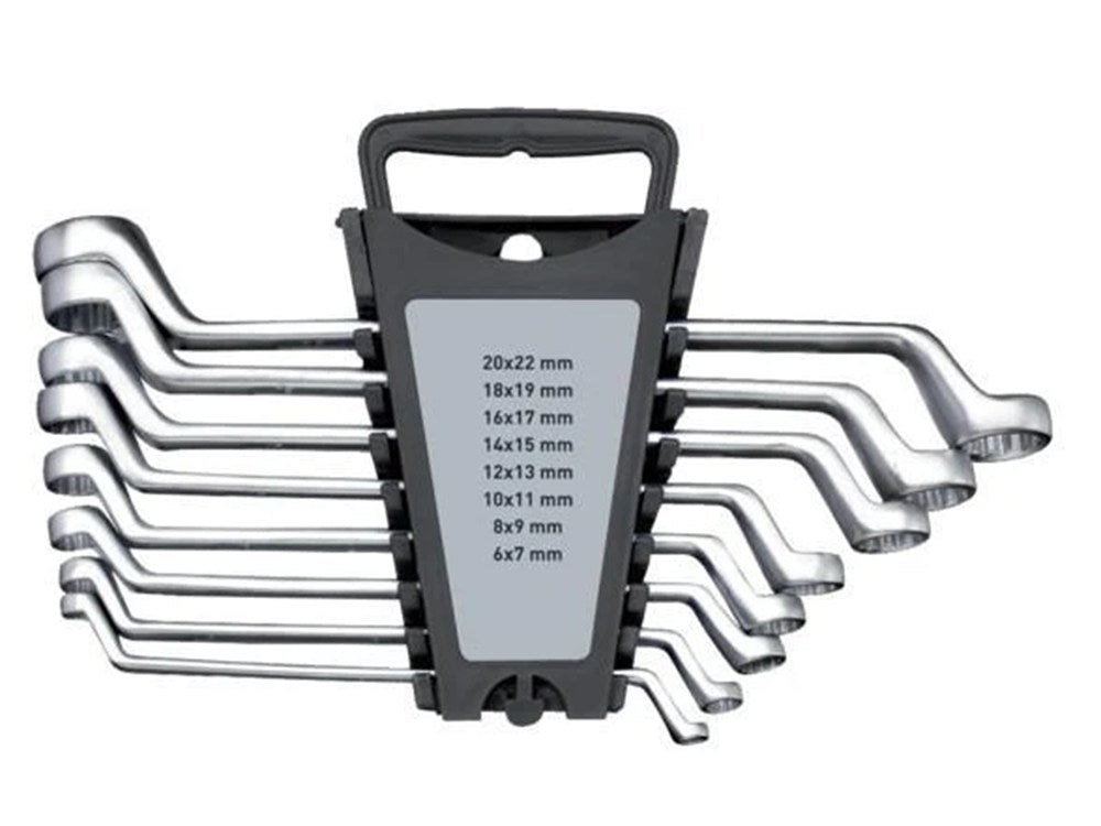 ringsleutel set, doorgezette ring, 6 - 22 mm, DIN 838