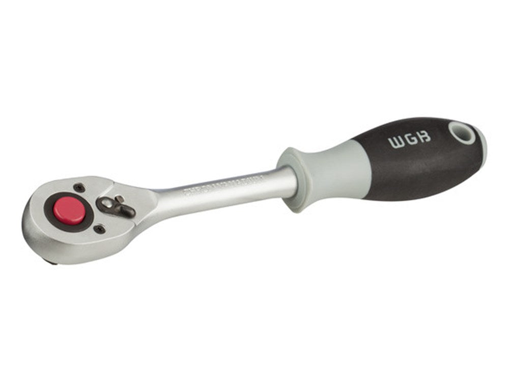 3/8" omschakelbare ratel, 72 tanden, DIN 3122 D, recht handvat
