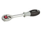 3/8" omschakelbare ratel, 72 tanden, DIN 3122 D, recht handvat