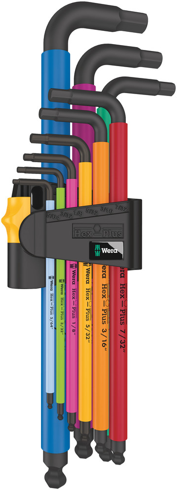 950/9 HEX-PLUS MULTICOLOUR IMPERIAL 2, STIFTSLEUTELSET IN ETUI, INCH, BLACKLASER, 9-DELIG