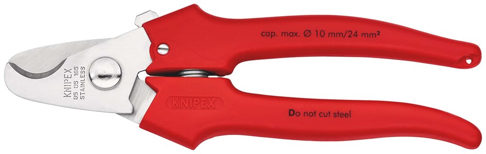 KNIPEX 95 05 165 Kabelschaar benen met kunststof omspoten met kunststof bekleed 165 mm