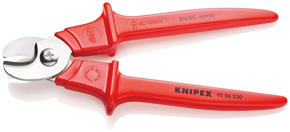 KNIPEX 95 06 230 Kabelschaar benen met kunststof omspoten geïsoleerd, met kunststof gespoten, VDE-ge