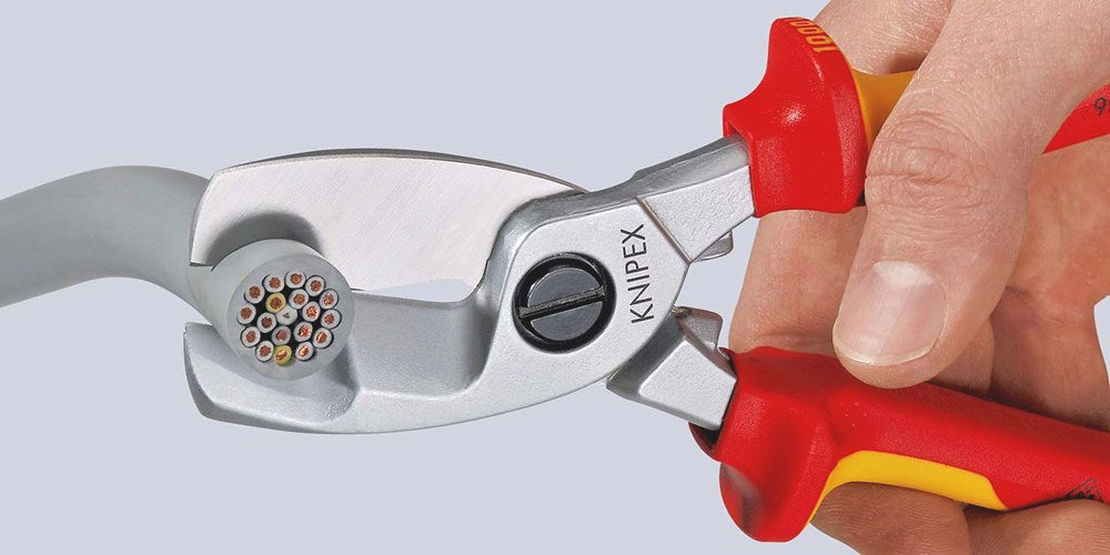 KNIPEX 95 16 200 Kabelschaar met dubbele snijkanten geïsoleerd met meer-componentengrepen, VDE-getes