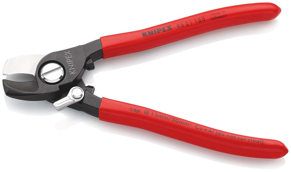 KNIPEX 95 21 165 Kabelschaar met openingsveer met kunststof bekleed gebruineerd 165 mm