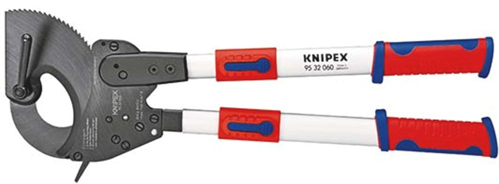 KNIPEX 95 32 060 Kabelschaar (ratelprincipe) met telescopische grepen met meer-componenten greep 630