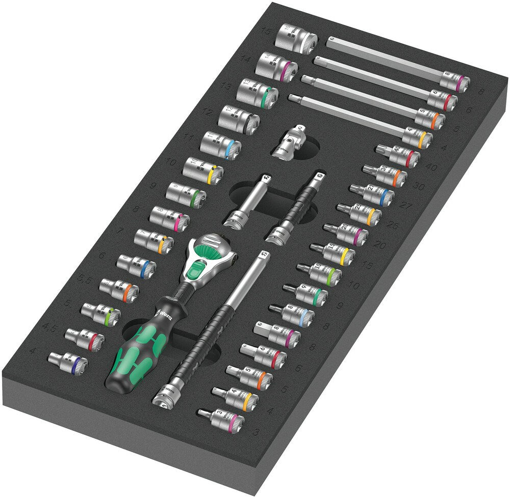 9720 Inzet met 8000 A Zyklop ratel 1/4" 37-delig