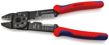 KNIPEX 97 21 215 Krimptang met meer-componenten greep zwart gelakt 230 mm