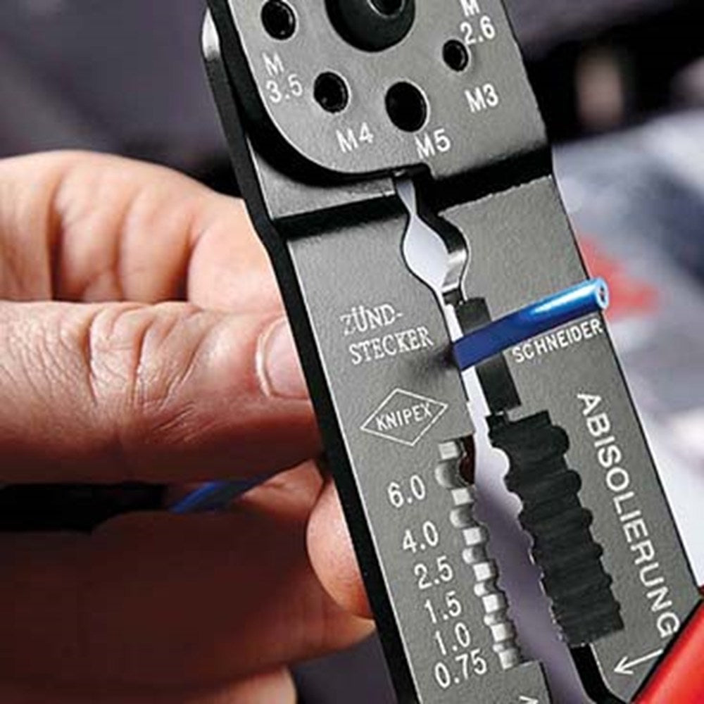 KNIPEX 97 21 215 Krimptang met meer-componenten greep zwart gelakt 230 mm
