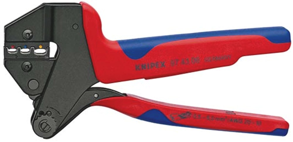 KNIPEX 97 43 06 Krimp-systeemtang voor verwisselbare krimpprofielen met meer-componenten greep gebru