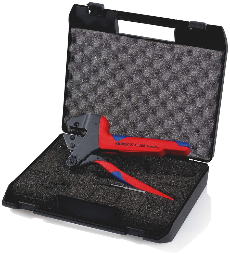 KNIPEX 97 43 200 Krimp-systeemtang voor verwisselbare krimpprofielen met meer-componenten greep gebr