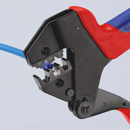 KNIPEX 97 43 200 Krimp-systeemtang voor verwisselbare krimpprofielen met meer-componenten greep gebr