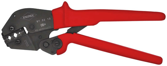 KNIPEX 97 52 10 Krimptang ook te bedienen met twee handen met antislip kunststof bekleding gebruinee