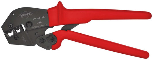 KNIPEX 97 52 19 Krimptang ook te bedienen met twee handen met antislip kunststof bekleding gebruinee