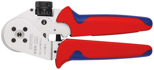 KNIPEX 97 52 63 Vierdoornkrimptang voor gedraaide contacten met meer-componenten greep verchroomd 18