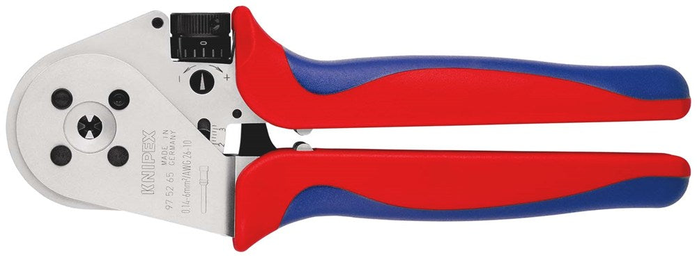 KNIPEX 97 52 65 Vierdoornkrimptang voor gedraaide contacten met meer-componenten greep verchroomd 23